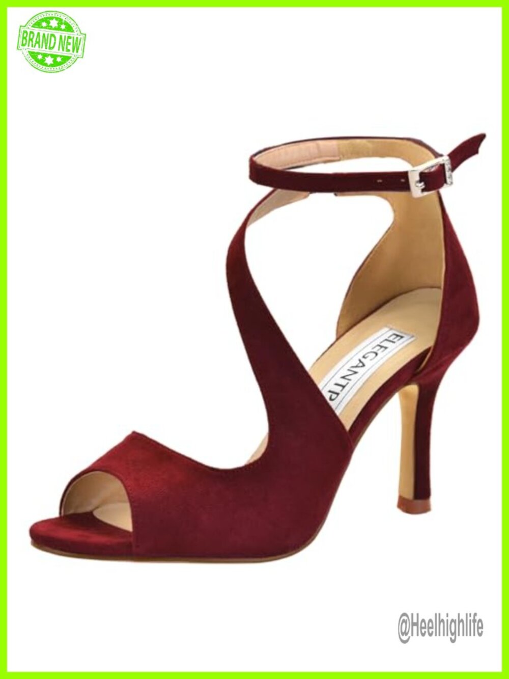 Peep Toe Strappy Heels Faux Suede Stiletto Sandals for Wedding
